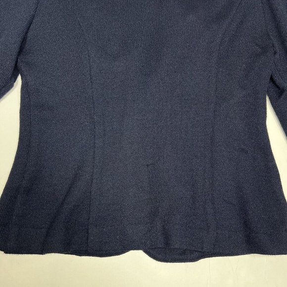 Vtg Jeffrey and Dara Women's Sz 9/10 Blue and Paisley Blazer Jacket Lace Collar - Picture 12 of 12